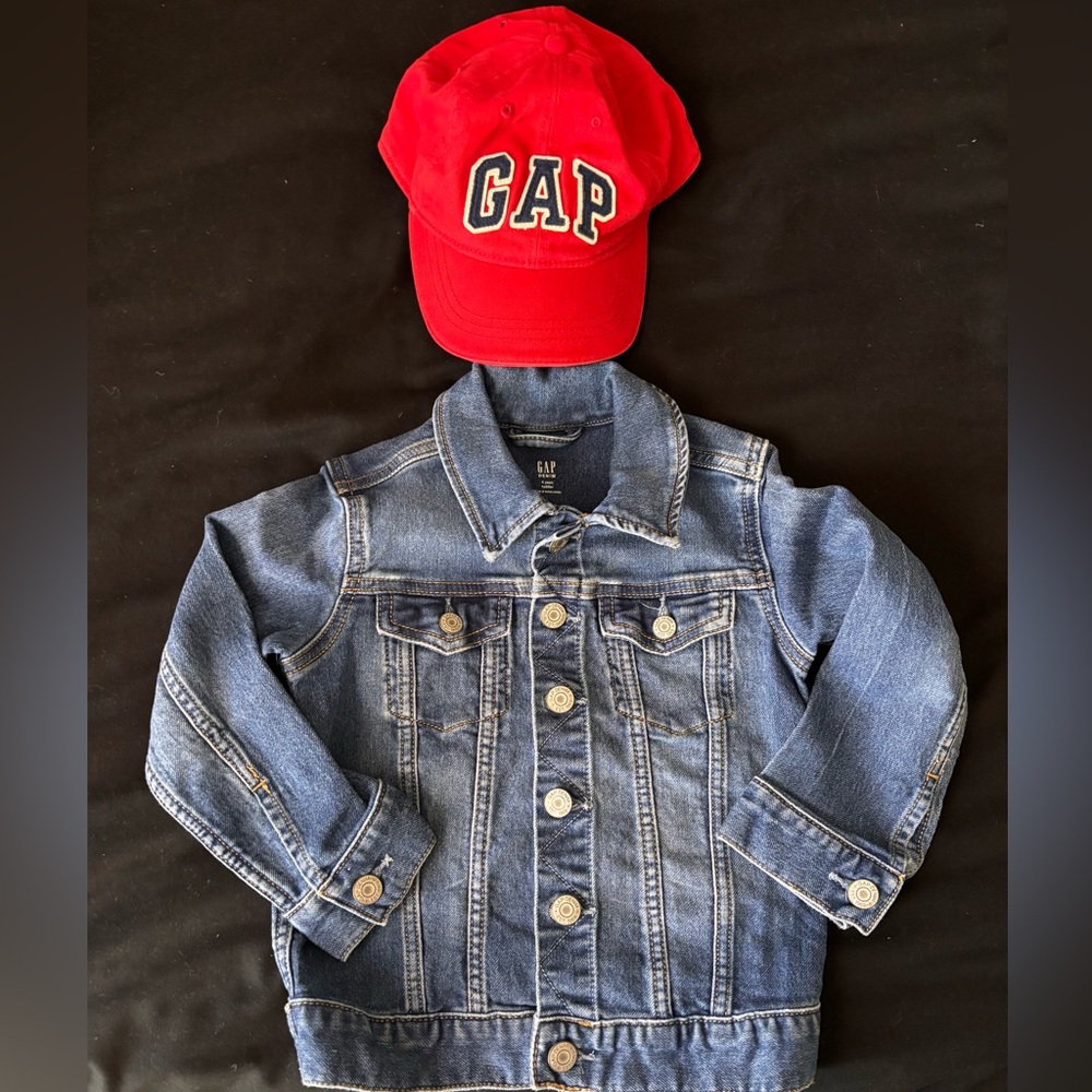 GAP Kids Classic Blue Jean Jacket and hat. Size 4